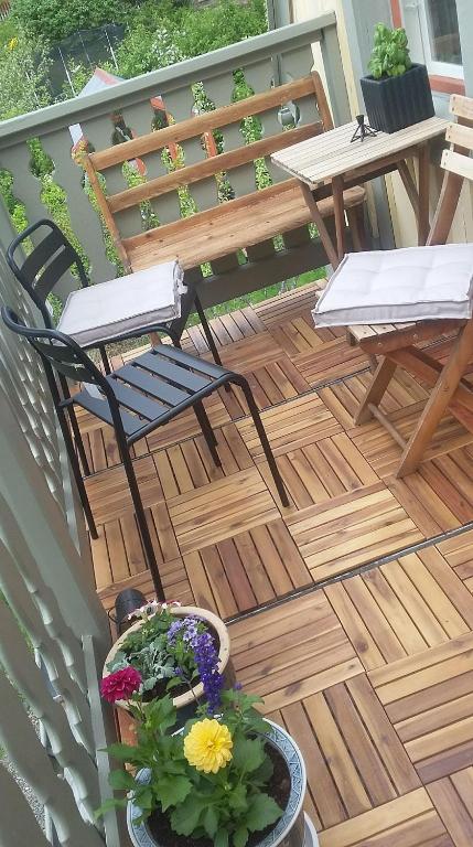 Balkón nebo terasa v ubytování B&B Lilla Lotten