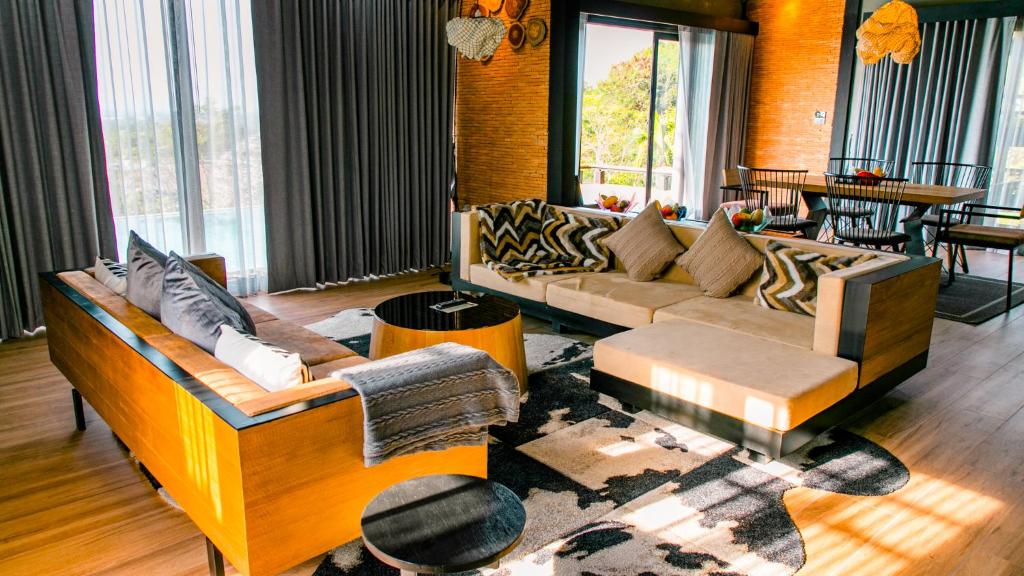 Posezení v ubytování Vino Neste Private Pool Villas