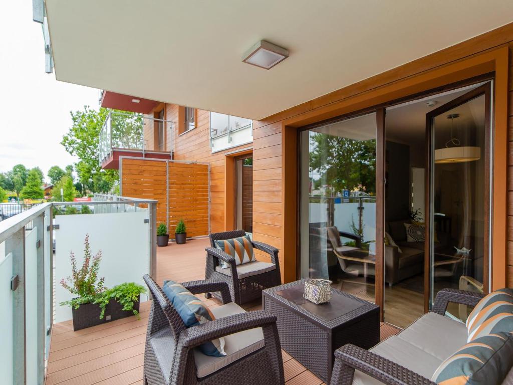 Balkón alebo terasa v ubytovaní Lux Apartment Kołobrzeg Polanki Park