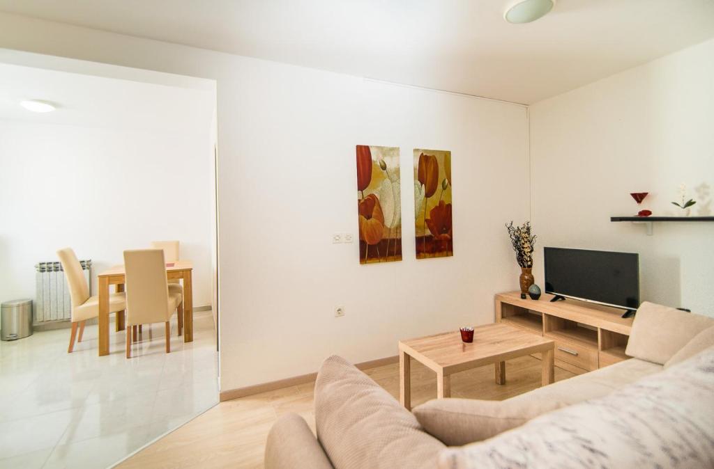 TV a/nebo společenská místnost v ubytování Apartments Dino