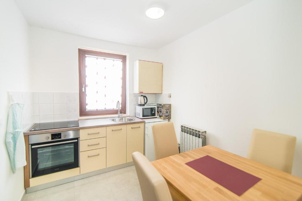 Kuchyň nebo kuchyňský kout v ubytování Apartments Dino