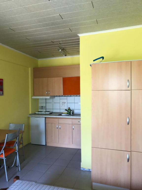 Kuchyň nebo kuchyňský kout v ubytování Maria Rooms Vrasna