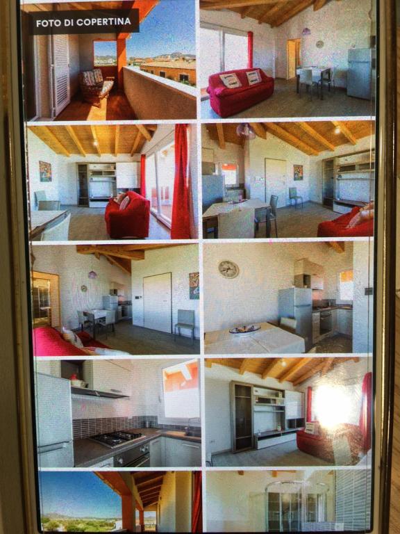 un collage de fotos de una sala de estar y una cocina en delizioso Bilocale Olbia, en Olbia