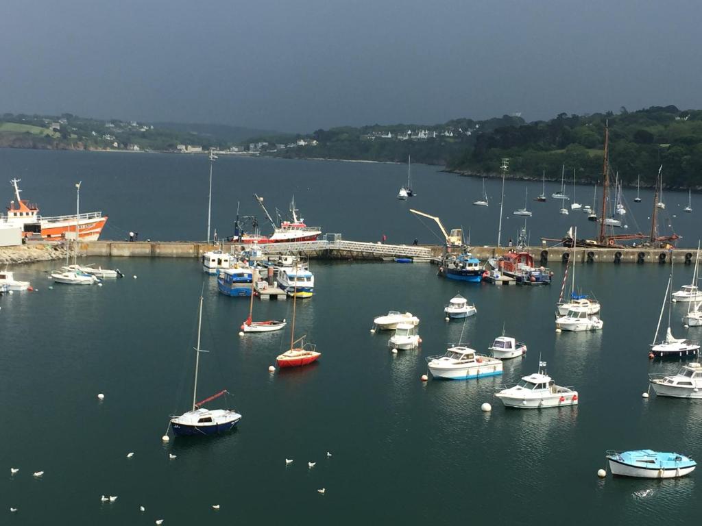 a bunch of boats in the water in a harbor at Appartement Design I - Port du Rosmeur - Douarnenez in Douarnenez