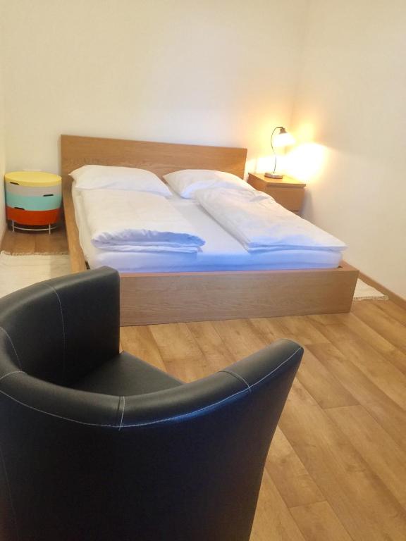 Postel nebo postele na pokoji v ubytování Apartman Diófa