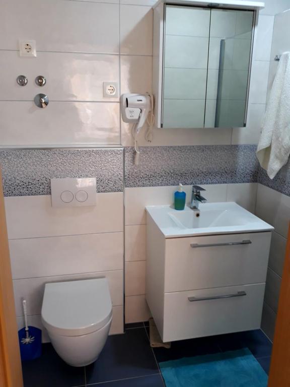 Koupelna v ubytování Apartmani Tanja