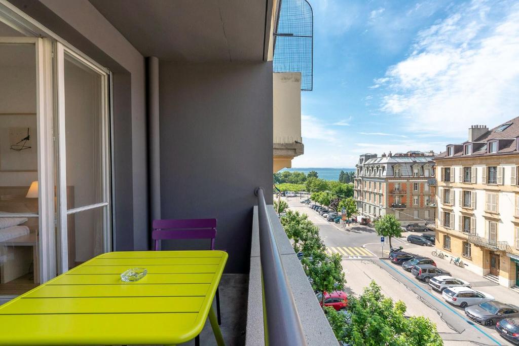 Balkón nebo terasa v ubytování Hôtel Des Arts