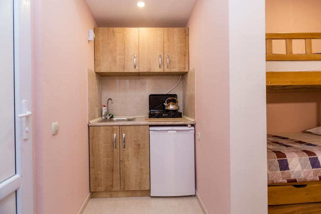Kuchyň nebo kuchyňský kout v ubytování Anzori House