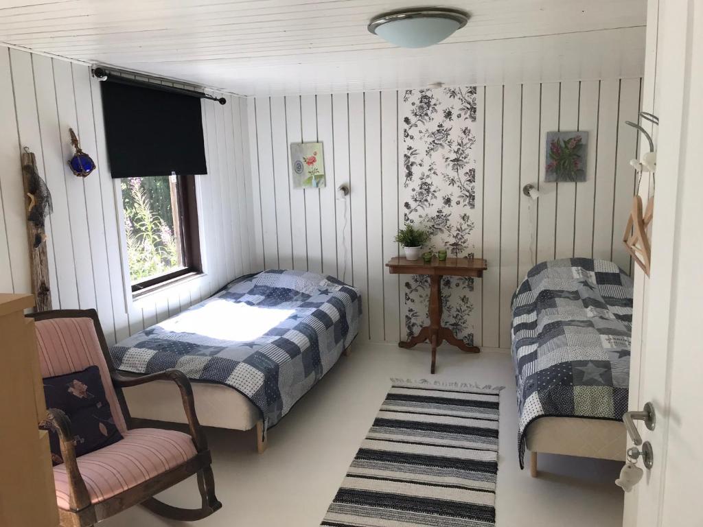 Postel nebo postele na pokoji v ubytování Tuvagård B&B Vindhästar