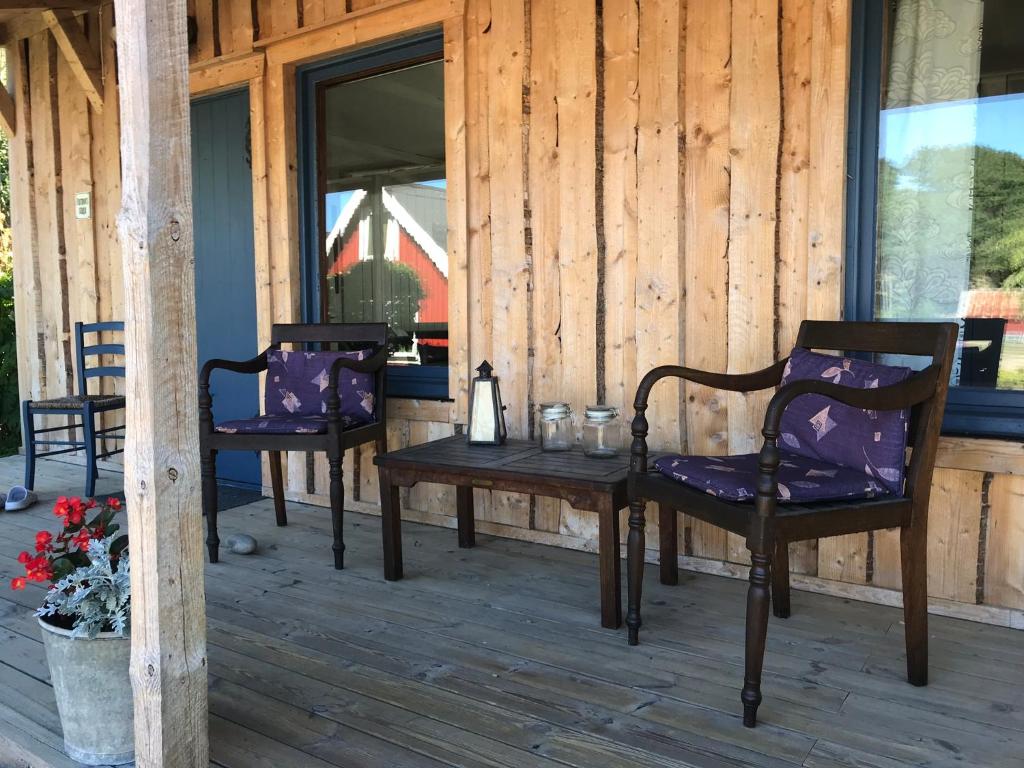 Balkón nebo terasa v ubytování Tuvagård B&B Vindhästar