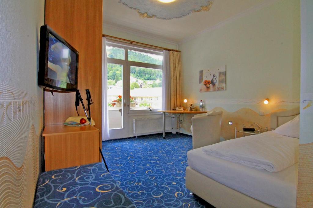 TV a/nebo společenská místnost v ubytování Hotel Weingärtner