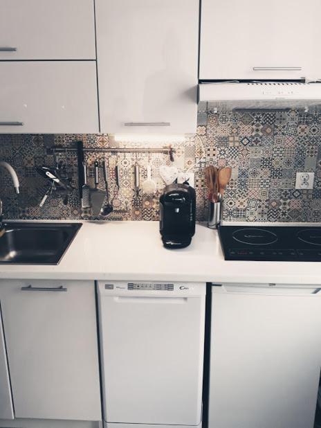 Kuchyň nebo kuchyňský kout v ubytování Apartament Leśny
