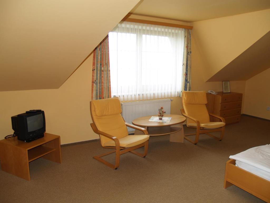 TV a/nebo společenská místnost v ubytování Motel U Krbu