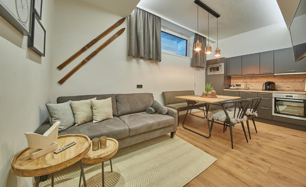 Kuchyň nebo kuchyňský kout v ubytování Appartements Der Fuchsbau