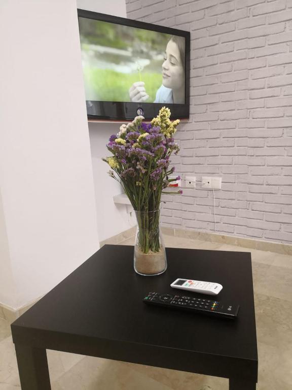 A television and/or entertainment centre at Apartamento La Victoria