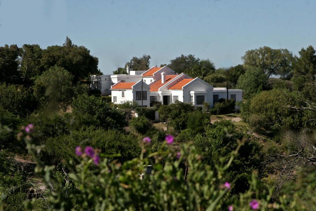 una fila de casas blancas con techos naranjas en La Morada Aparts & Suites en Los Cocos