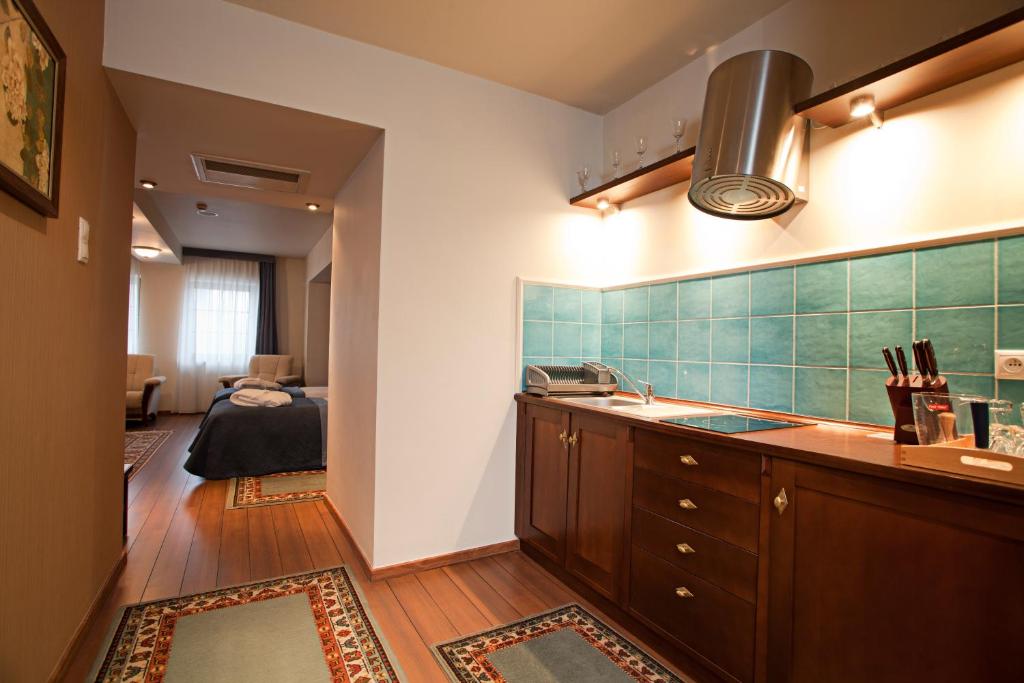 Kuchyňa alebo kuchynka v ubytovaní Hotel Słoneczny Młyn