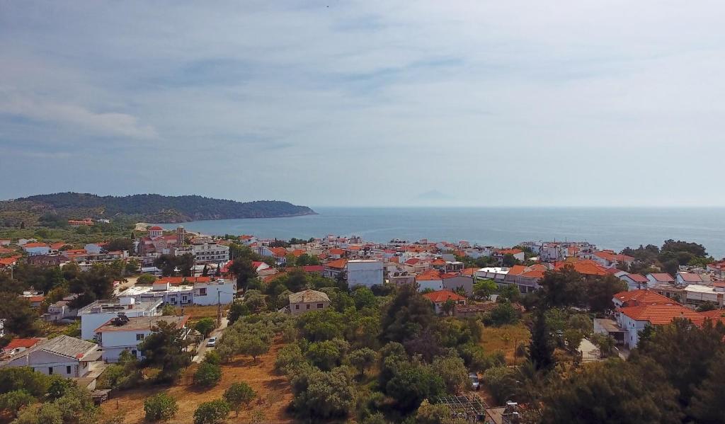 - une vue aérienne sur la ville et l'océan dans l'établissement Aurora, à Potos