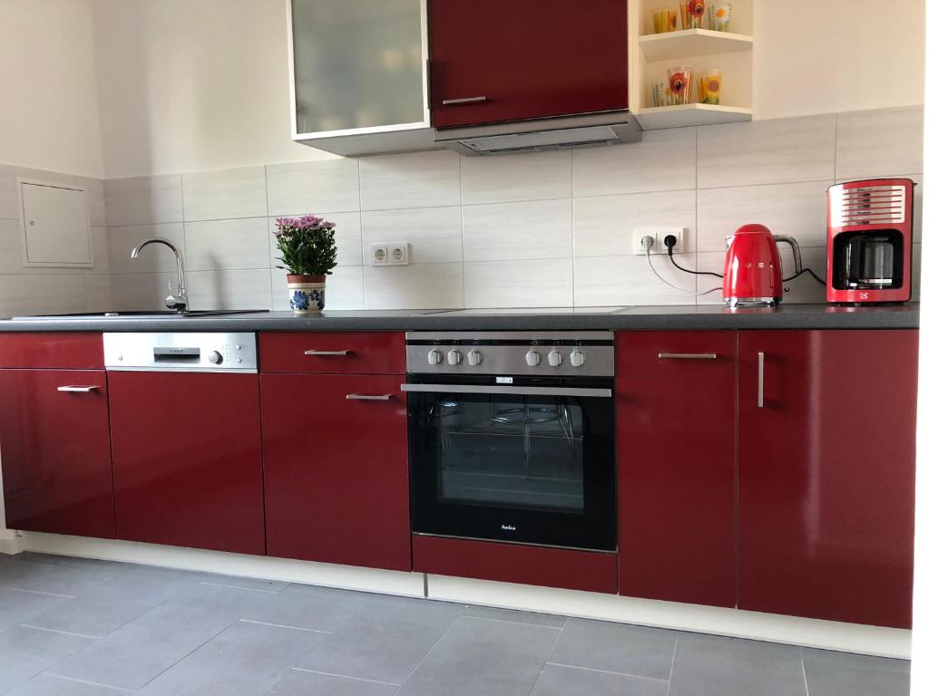 A kitchen or kitchenette at Apartment vor Magdeburg