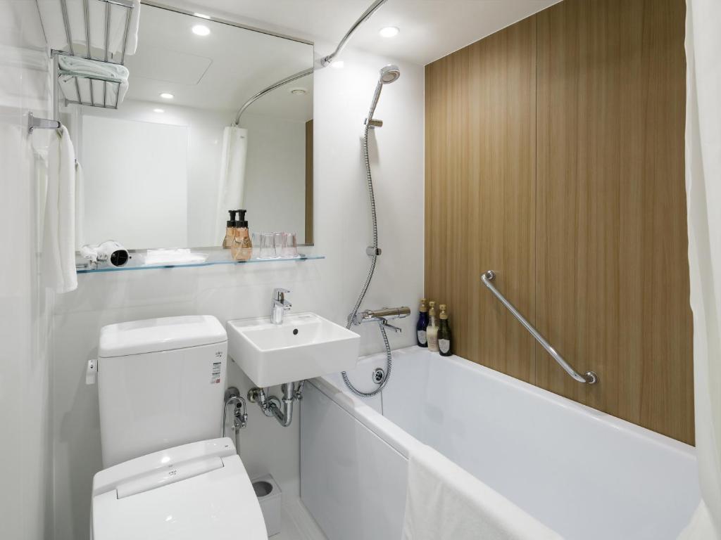 Koupelna v ubytování Hotel Mystays Kagoshima Tenmonkan Annex