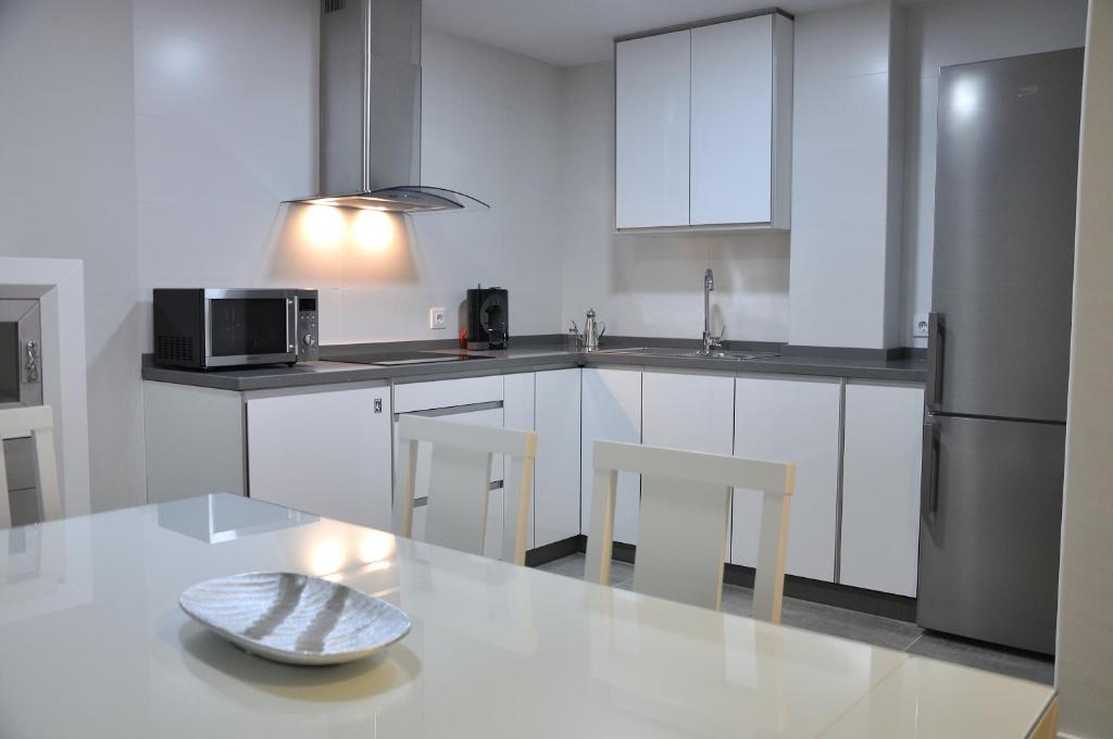 Kuchyň nebo kuchyňský kout v ubytování Apartamentos Sábora