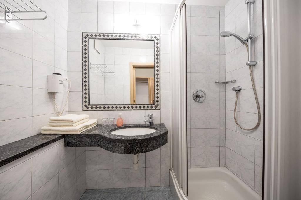 Koupelna v ubytování Mondschein Rooms