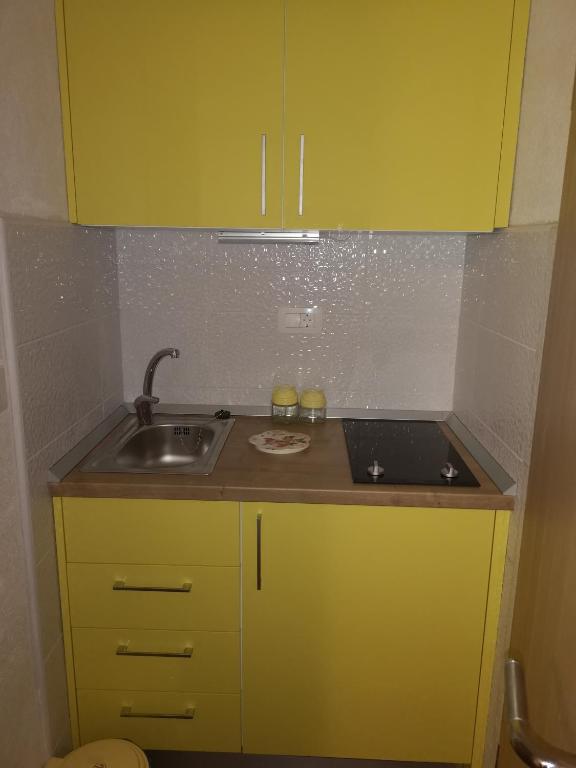Kuchyň nebo kuchyňský kout v ubytování Apartmani Sea
