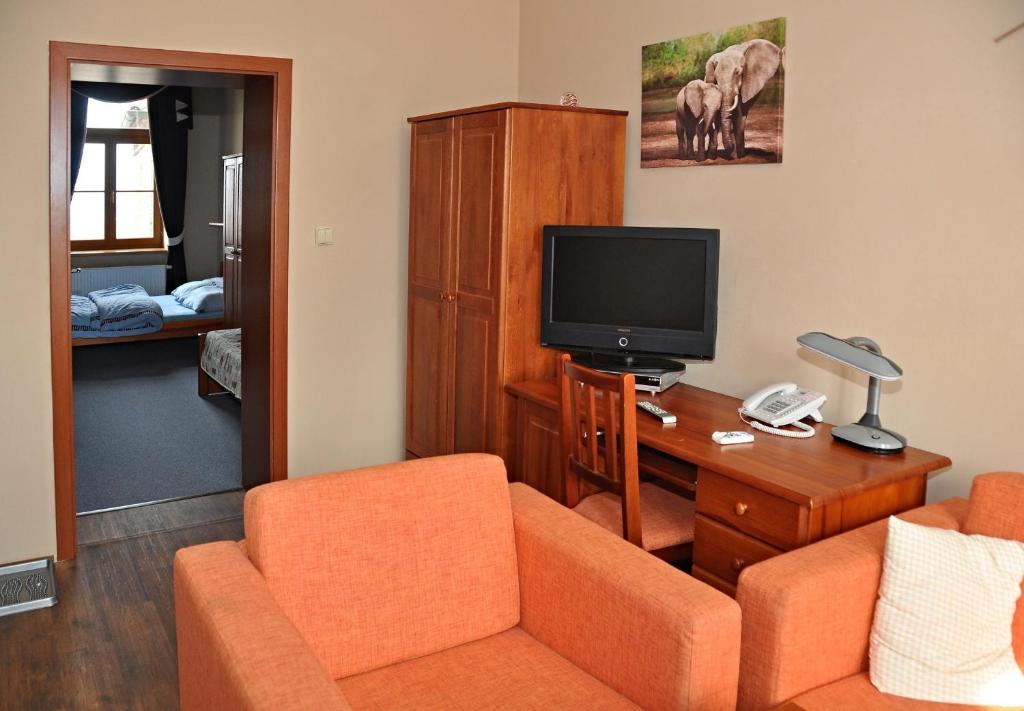TV a/nebo společenská místnost v ubytování Hotel U Radnice