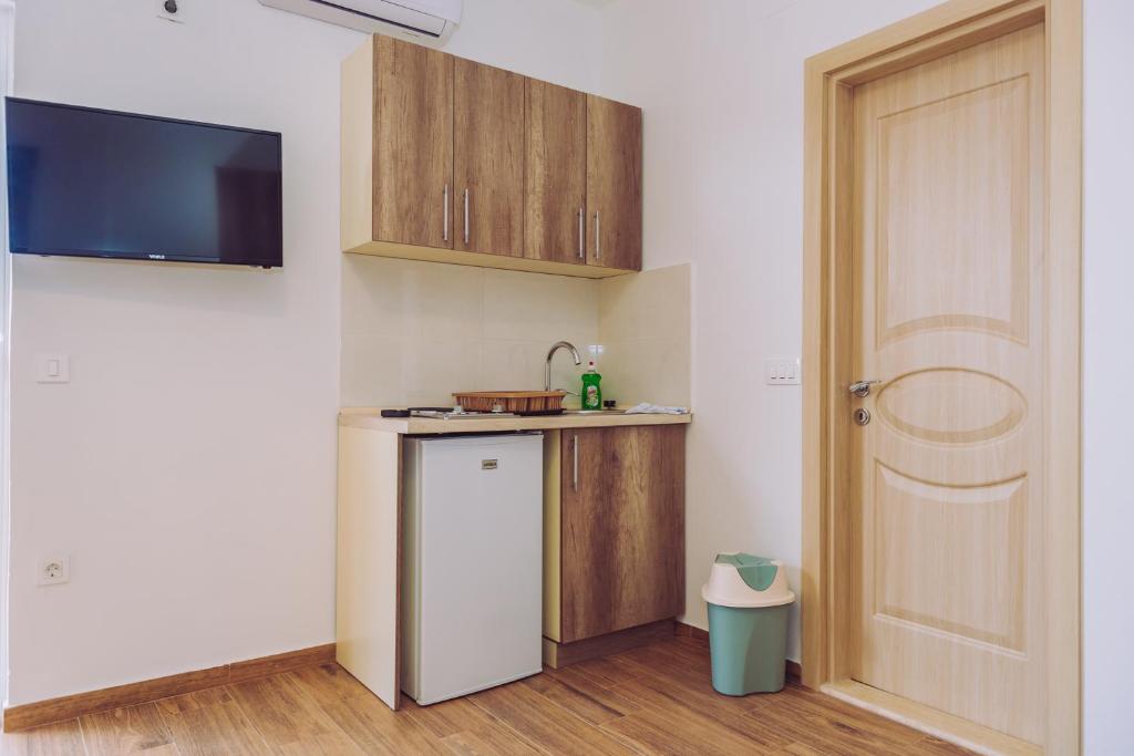 Kuchyň nebo kuchyňský kout v ubytování Apartments Krstovic