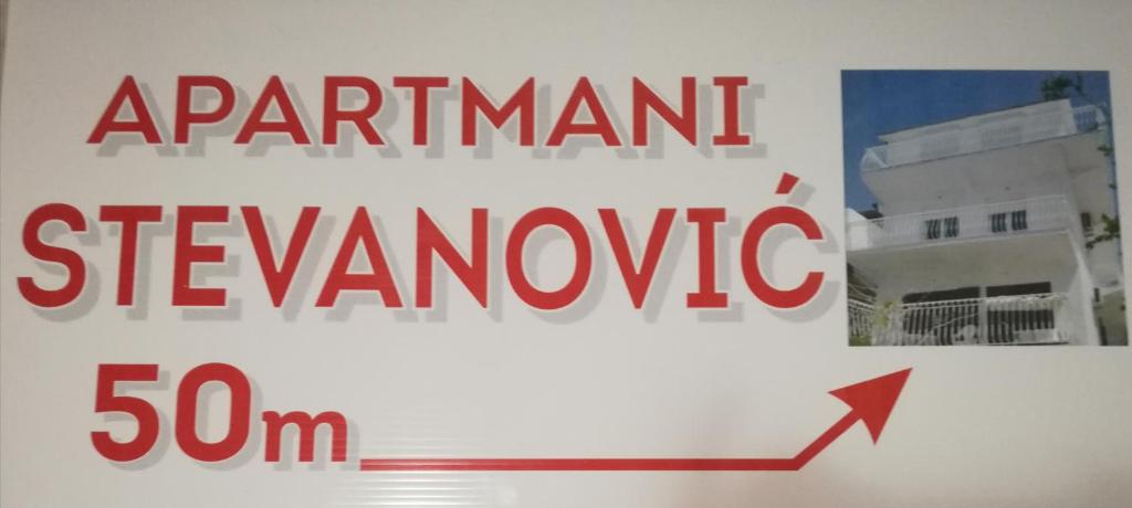 Certifikát, hodnocení, plakát nebo jiný dokument vystavený v ubytování Apartments Stevanovic