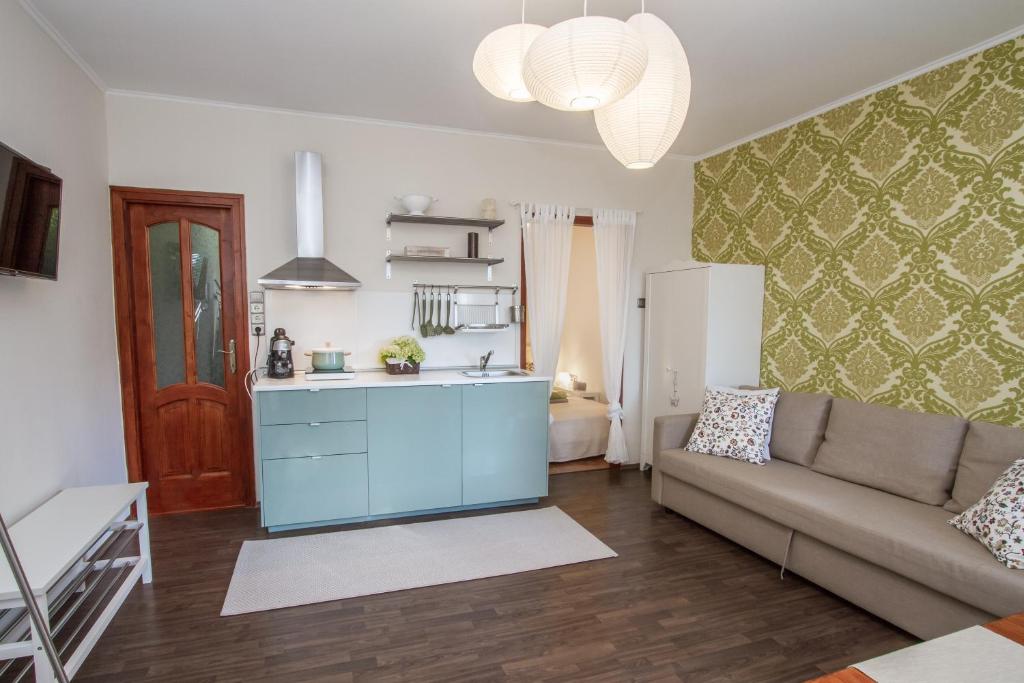 Kuchyň nebo kuchyňský kout v ubytování Green Residence Élményközpont Velence