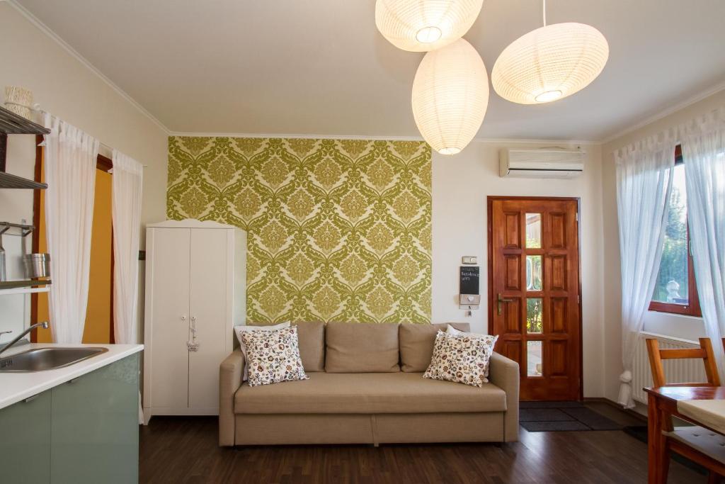 Kuchyň nebo kuchyňský kout v ubytování Green Residence Élményközpont Velence