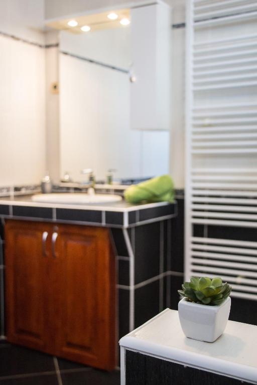 Kuchyň nebo kuchyňský kout v ubytování Green Residence Élményközpont Velence