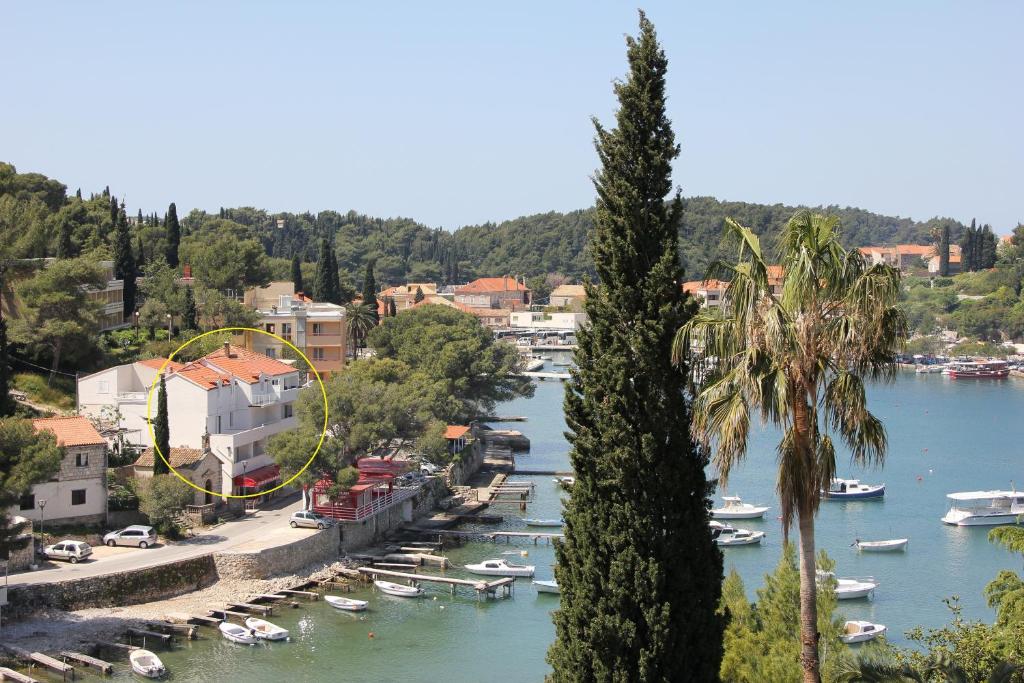 a view of a town with boats in the water at Vanda Seafront Fantastic in Cavtat
