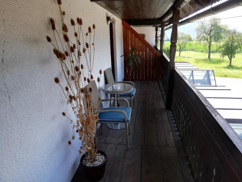 Balkón nebo terasa v ubytování Guest House Turistična kmetija Plaznik