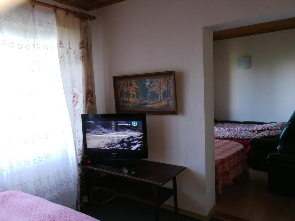 TV a/nebo společenská místnost v ubytování Upmaļi