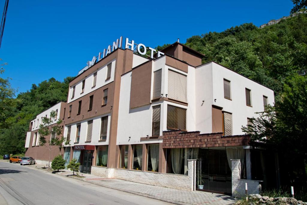 a building on the side of a street at Hotel Liani in Lovech