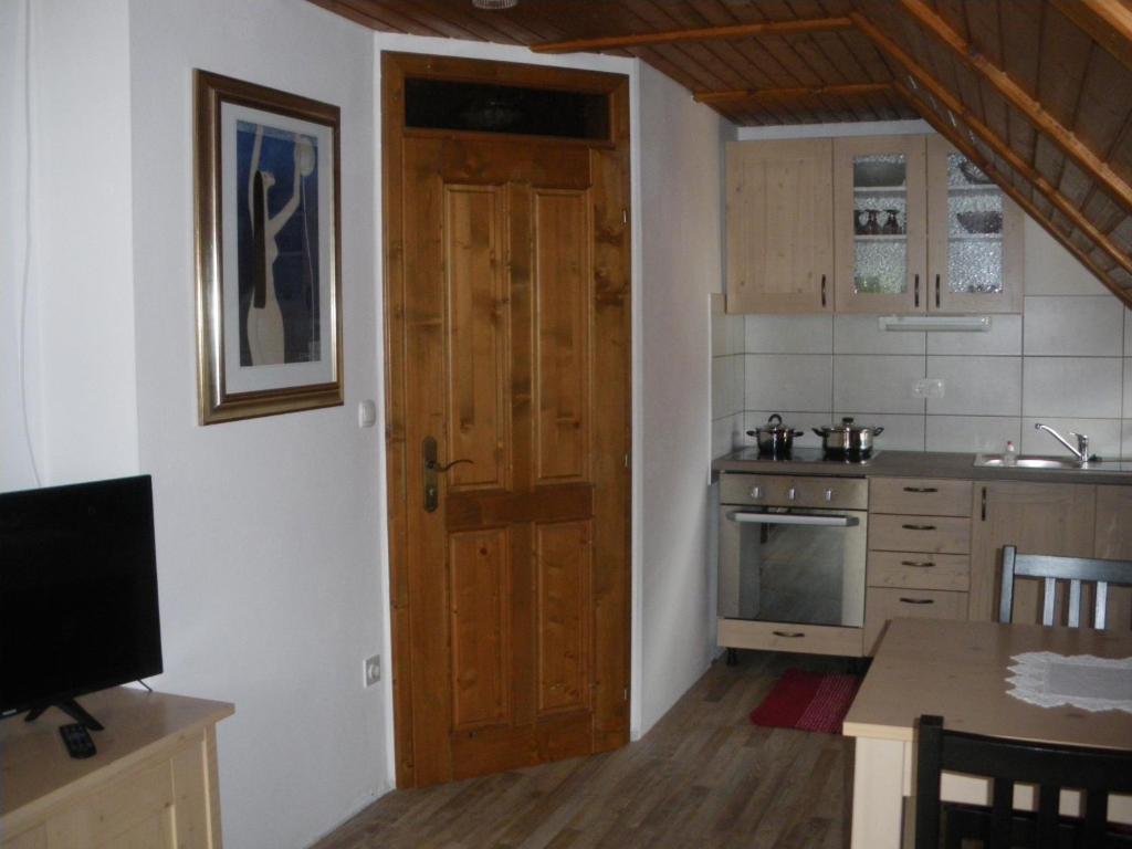 Kuchyň nebo kuchyňský kout v ubytování Apartment Cesar