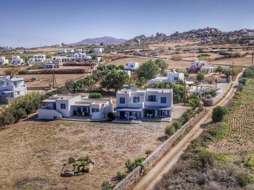 an aerial view of a village with white houses at Amfitriti's Apartment in Naxos Chora