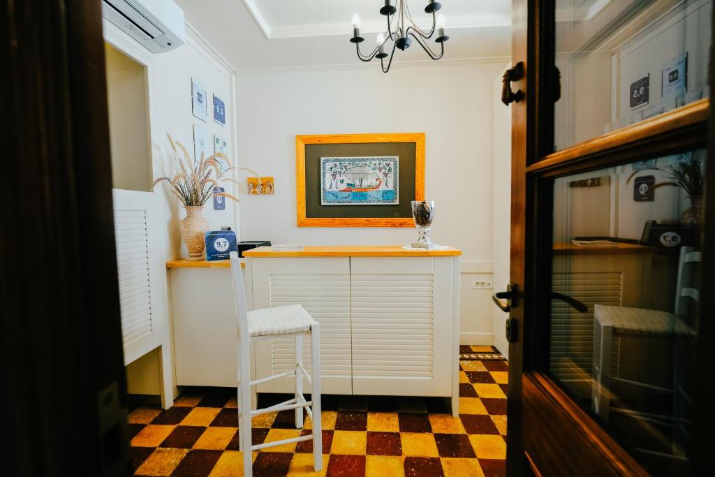 Kuchyň nebo kuchyňský kout v ubytování Rodos Niohori Elite Suites Boutique Hotel