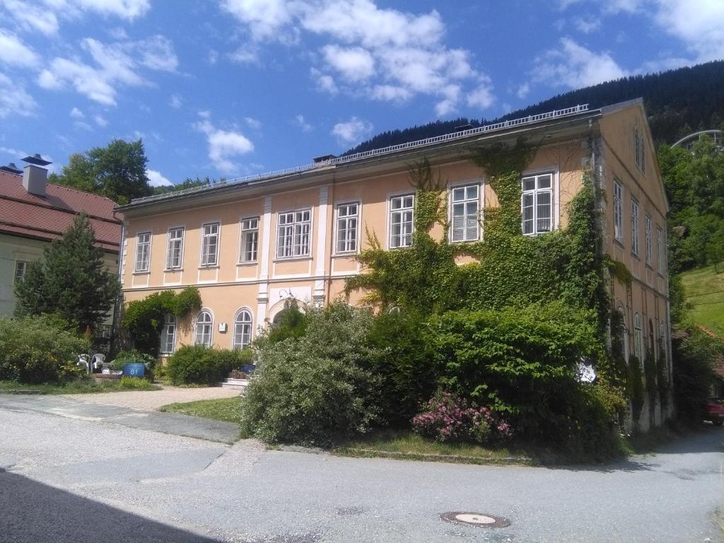 un edificio con hiedra a un lado en Apartments in Villa Crusca en Bad Bleiberg