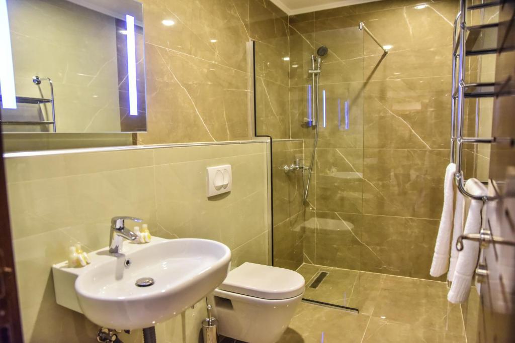 Koupelna v ubytování Hotel Prova