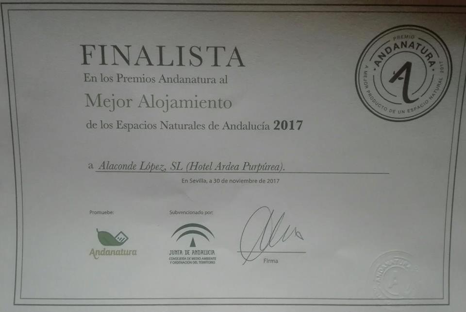 Certifikát, hodnocení, plakát nebo jiný dokument vystavený v ubytování Ardea Purpurea