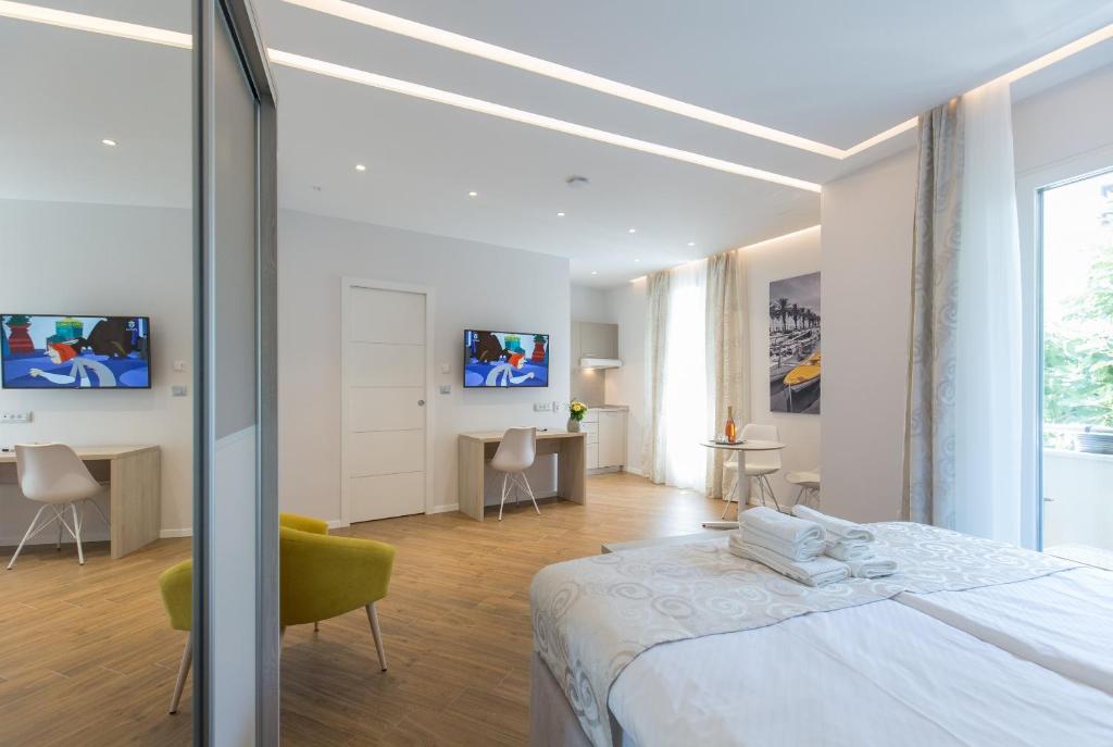 Posteľ alebo postele v izbe v ubytovaní AML apartments