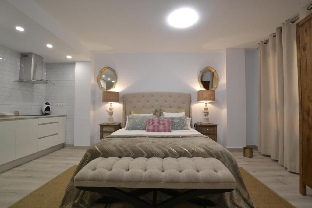 Posteľ alebo postele v izbe v ubytovaní Cozy Studio Alicante