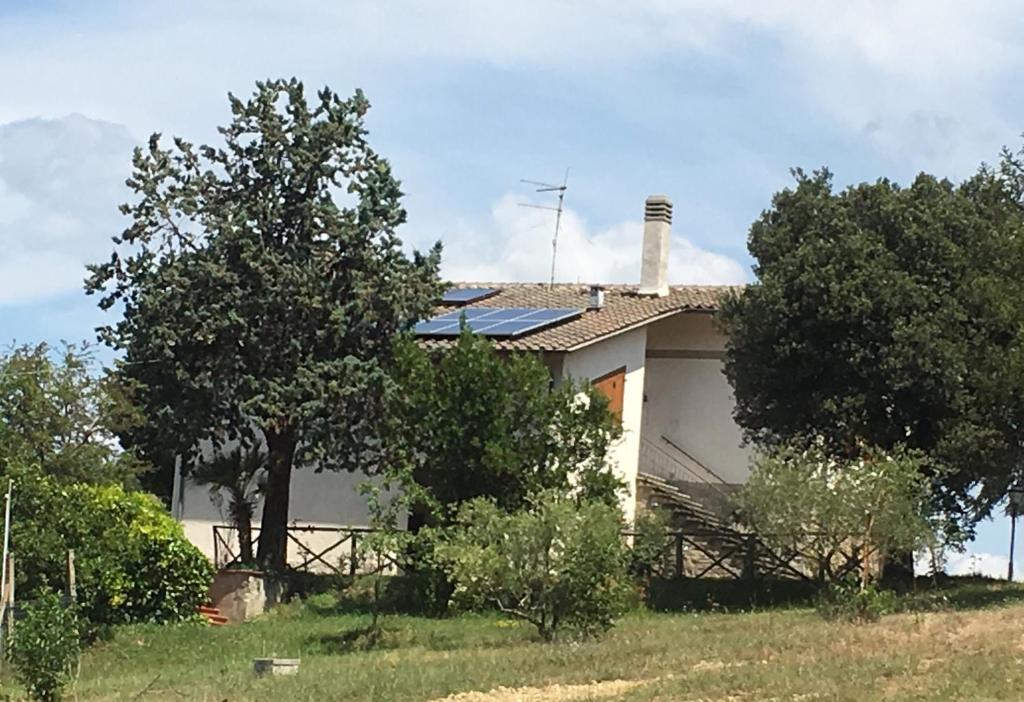 a house with solar panels on top of it at Al Sasso in Città di Castello