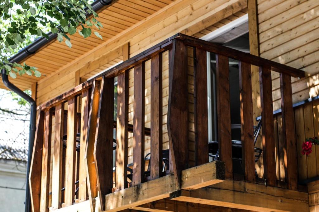 Balkón nebo terasa v ubytování Rotušė