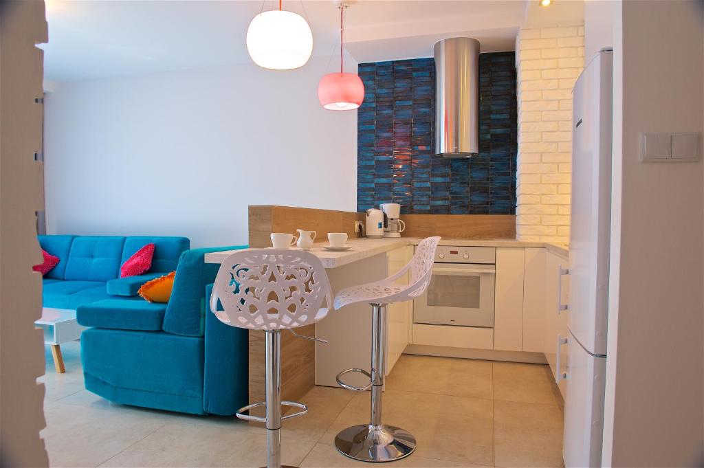 Kuchyňa alebo kuchynka v ubytovaní Sea Cliff Apartment Rewal