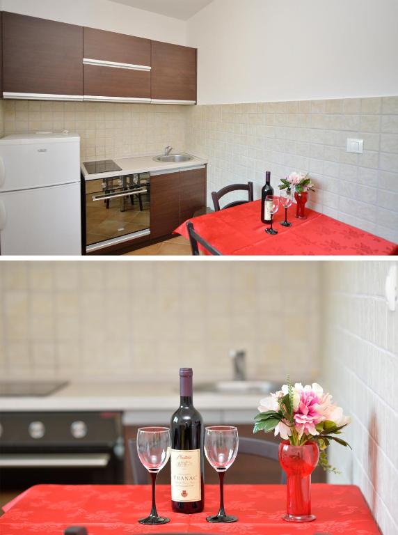 Kuchyň nebo kuchyňský kout v ubytování Apartments Darko Kitic