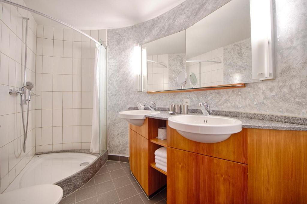 Koupelna v ubytování Hotel Gädi